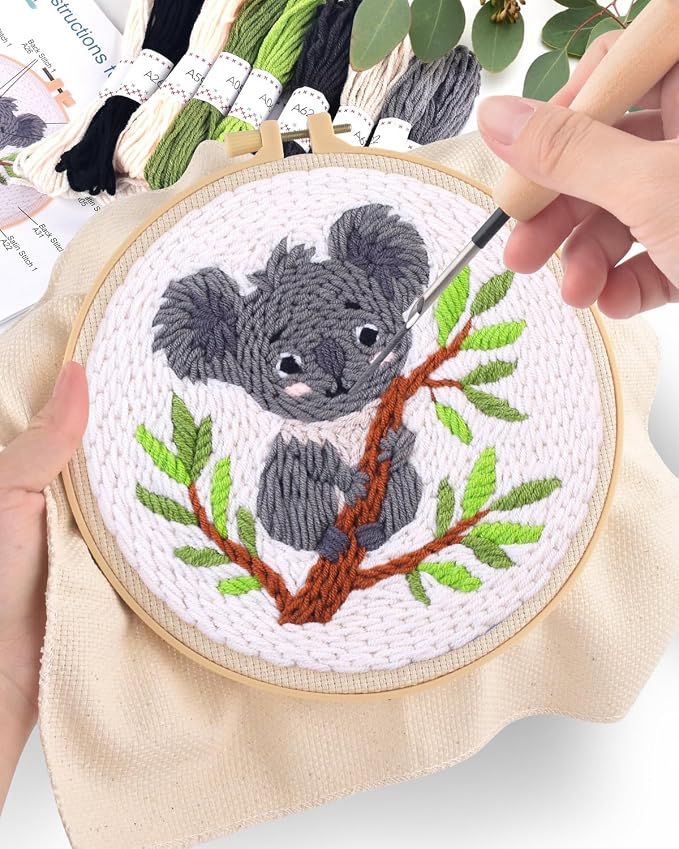 ERKOON Punch Needle Kit for Beginners Adults, DIY Easy Animal Embroidery Set - Image 5