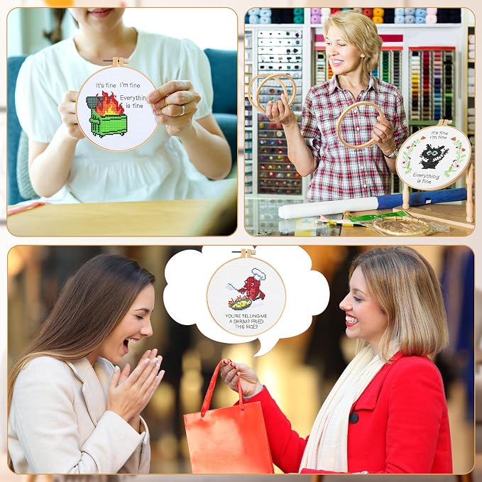 Daifunli 3 Sets Funny DIY Embroidery Kits - Image 6