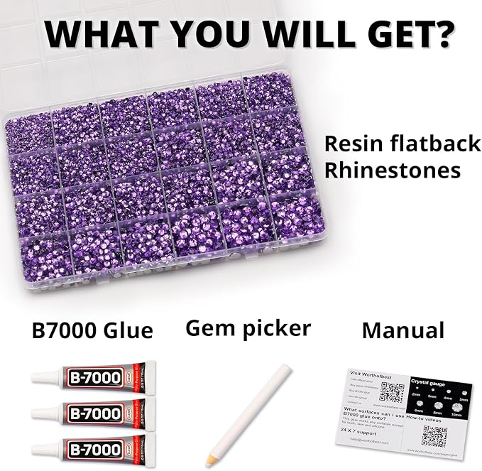 33000Pcs Amethyst Rhinestones for Bedazzling, 6mm Bedazzler Kit - Image 2