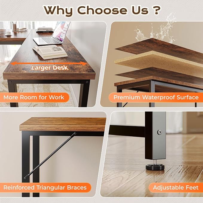 Huuger 55 Inch L Shaped Desk - Image 7