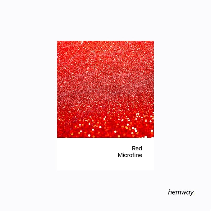 Hemway Polyurethane & Epoxy Resin Glitter 100g / 3.5oz Metallic Crystal Flake Additive for Flooring Jewelry Tumblers Glass Pigment - Microfine (1/256" 0.004" 0.1mm) - Red