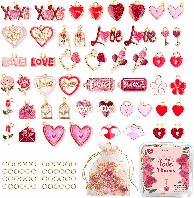 Sistenia Pink Heart Love Charms by Sistenia