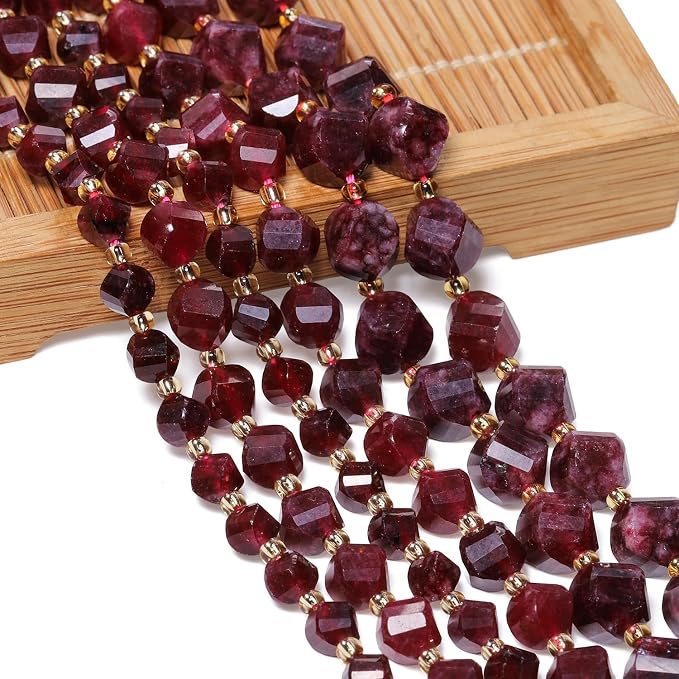 42pcs Natural Garnet Stone Beads - Image 3