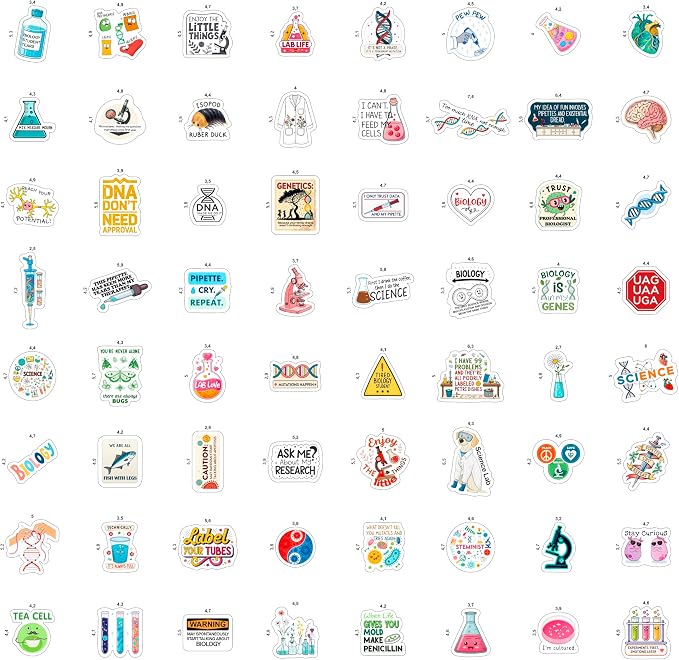 100Pcs Funny Biology Stickers for Students, for Water Bottle, Laptop - Image 4