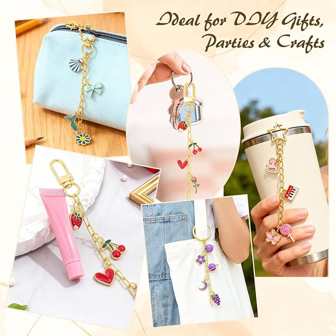 Ecoofor 50 Set Keychain Making Kit, 5 Style Metal Keychain Clips - Image 7