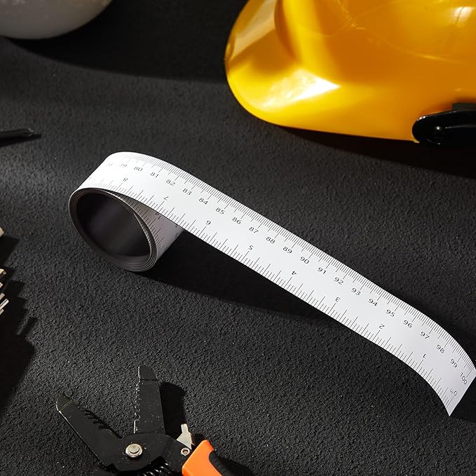 1 Pcs 39.37 Inch Magnetic Ruler Flexible Magnetic Ruler Magnet Measuring Tape with Both Inches and Centimeters, Suitable for Whiteboard, Lathes, Workshops, Table Saws, Mills, Easy to Take