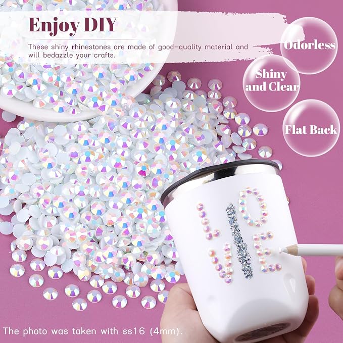 1500PCS 6mm Resin Jelly Rhinestones in Bulk, Bedazzling Flatback Crystals - Image 4