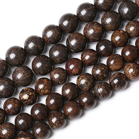 32pcs 12mm Natural Stone Beads Brown Bronzite Gemstone Round Loose Beads for Jewelry Making DIY Bracelet Necklace