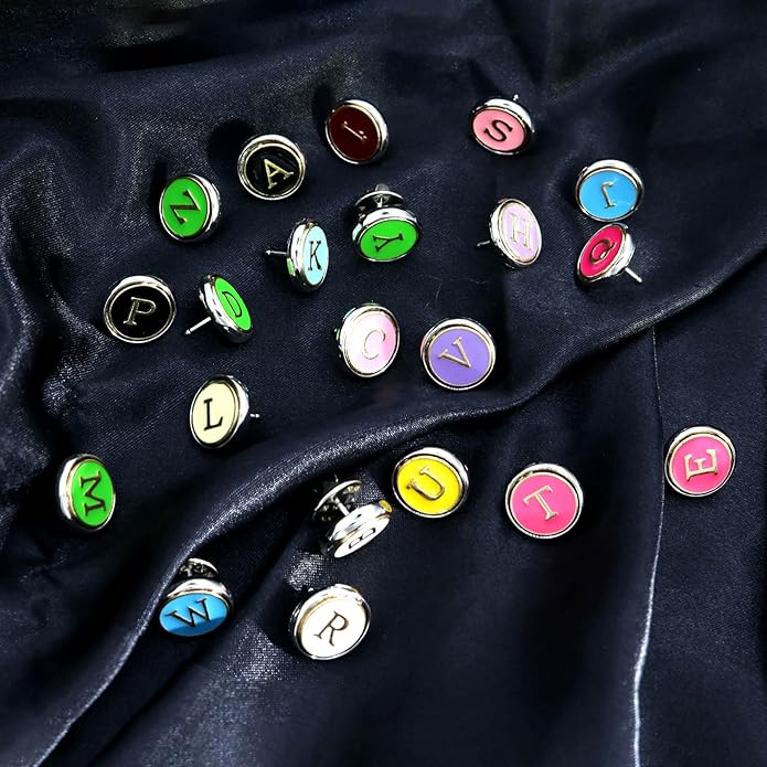 26 Pcs Enamel Letters Brooches Pins for Women Colorful Alphabet Brooch Initial Lapel Pin Badge Alphabet Crafts Breastpin Jewelry Gift for Women Men Clothing Bags Backpacks Jackets Hat