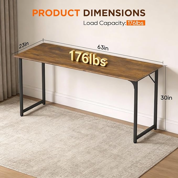 PayLessHere | 63 Inch Computer Desk | Vintage | Office Desk - Image 3