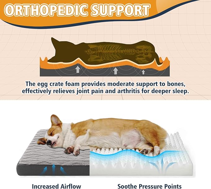 Orthopedic Dog Crate Bed – Waterproof Plush Pet Mattress - Image 3