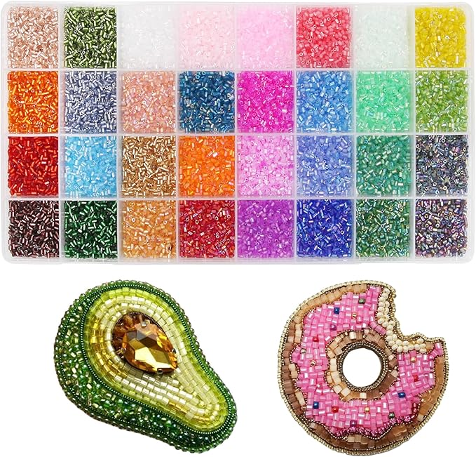 EuTengHao 19200Pcs Tube Beads Kit 3mm Glass Bugle Seed Beads by EuTengHao