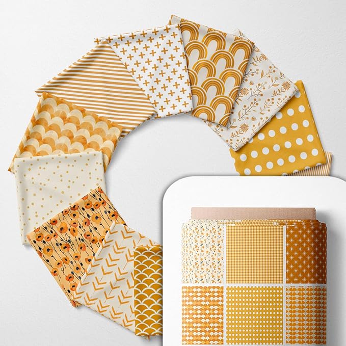 Cotton Satin Patchwork Fabric Panel – 35 Designs, 20×20 cm Squares, Single by FabricsTown