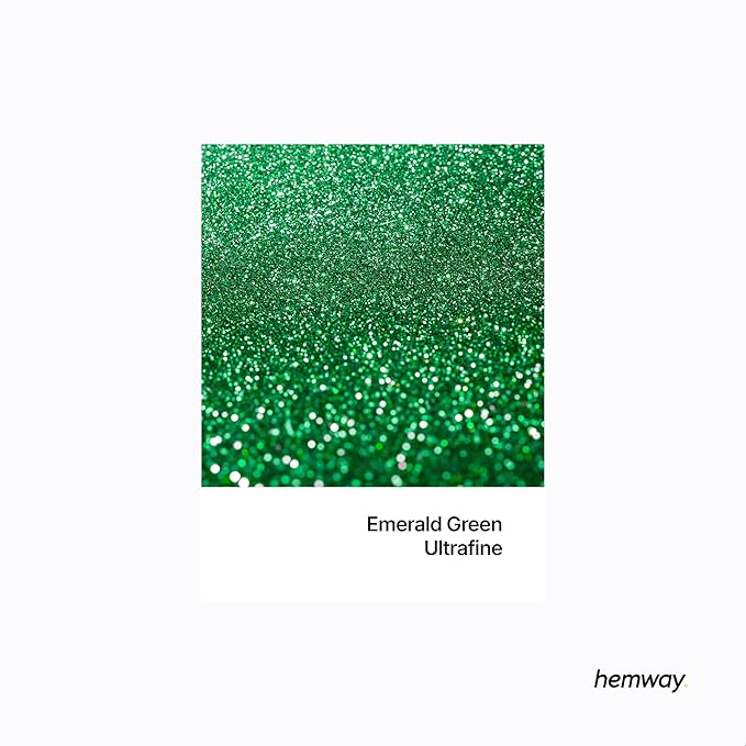 Hemway Polyurethane & Epoxy Resin Glitter for Arts, Crafts, Tumblers, Flooring, Woodwork, Decorating and Resin Projects 100g - Emerald Green