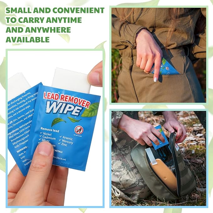 200 Pack Lead Remover Wipes for Shooting Hand & Surface Cleaning Wipes Effectively Removes Lead, Dust, Oil & Grime Individually Wrapped Wipe for Shooting Ranges, Hunting, Industrial Use