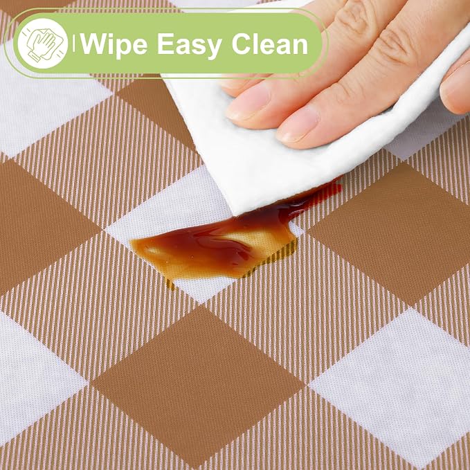 Smiry Rectangle Table Cloth, Waterproof Vinyl Tablecloths - Image 3