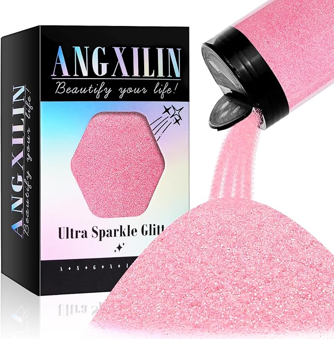 High Capacity 260g Iridescent Fine Glitter,Shaker Bottle Fine Glitter for Epoxy Resin DIY Craft,Rainbow Fine Glitter for Nail Art Face Body Glitter Tumbler Making (IRI lt Pink)