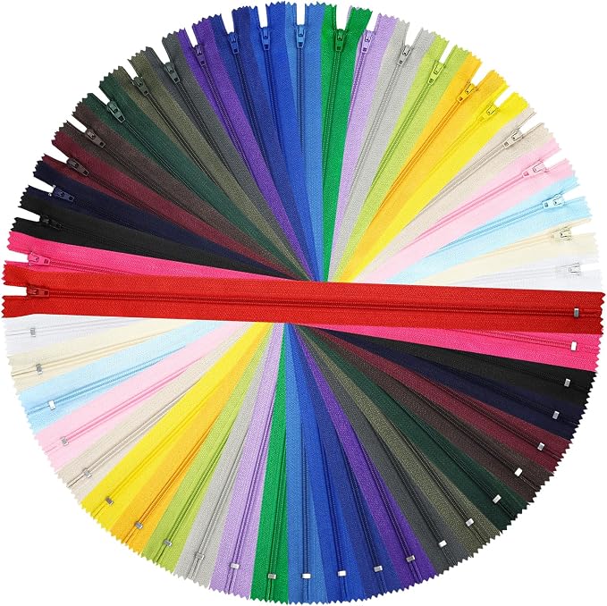 Zippers for Sewing, DOITEM 24 pcs 15cm/6 Inch Multicolor Nylon Coil Zippers for by DOITEM