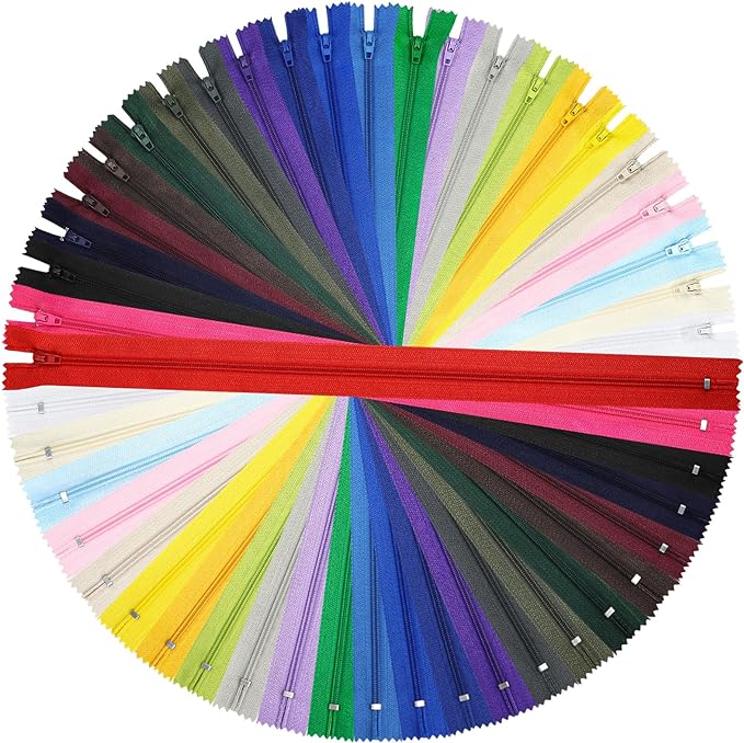 DOITEM 25cm/10 Inch Multicolor Nylon Coil Zippers by DOITEM
