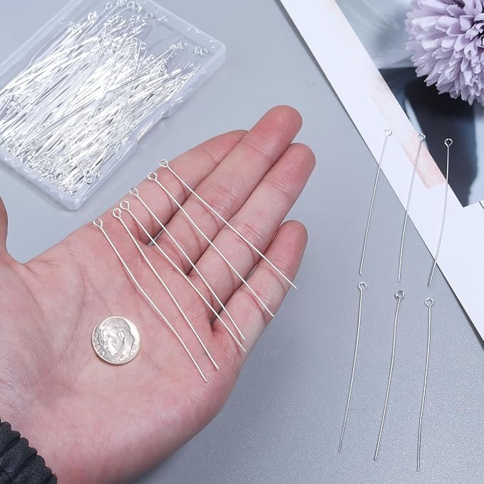 200 Pcs 70mm/2.76 Inch 21 Gauge Eye Pins - Image 3