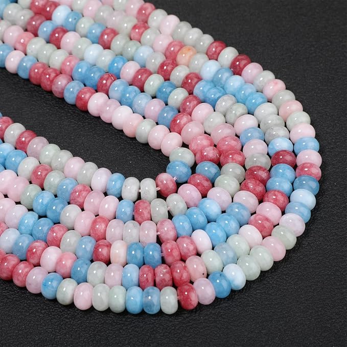 Songxi 5x8mm Natural Mixed Color Stone Rondelle Beads, Gemstone - Image 8