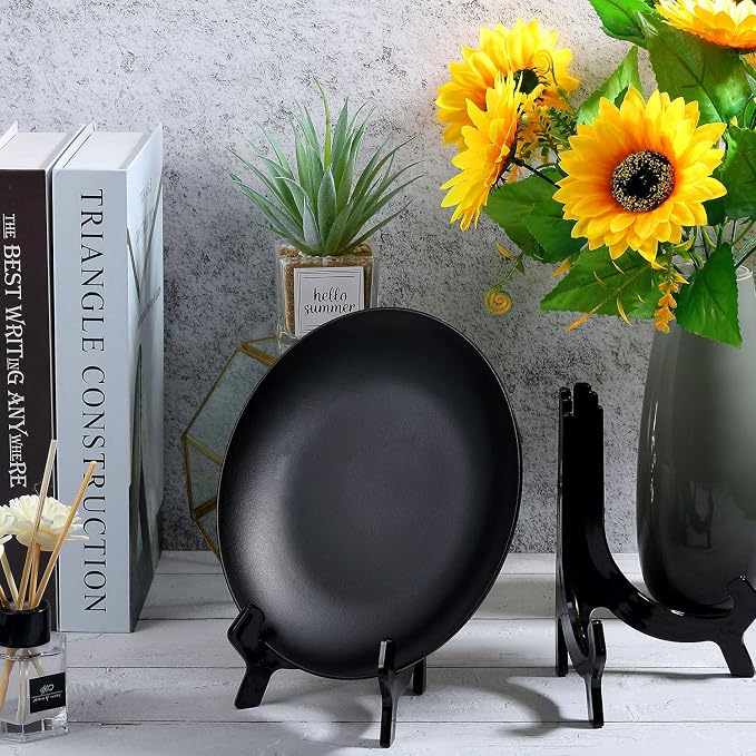 HESTYA 6 Pack 7 Inch Black Acrylic Easel Stand, Display Stand, Plate Holder - Image 5