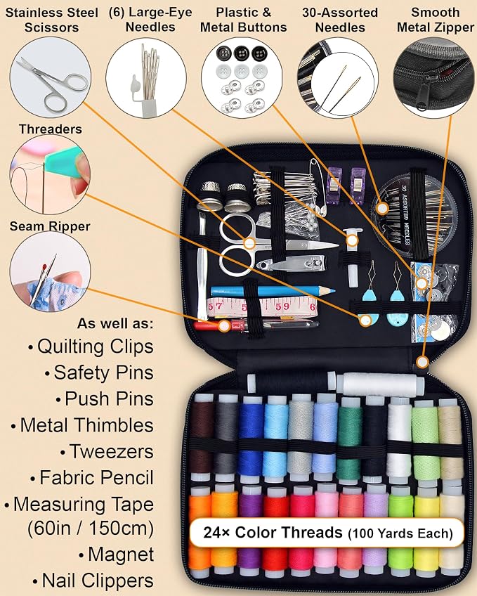 Easy-to-Use Pink Sewing Kit - Image 2