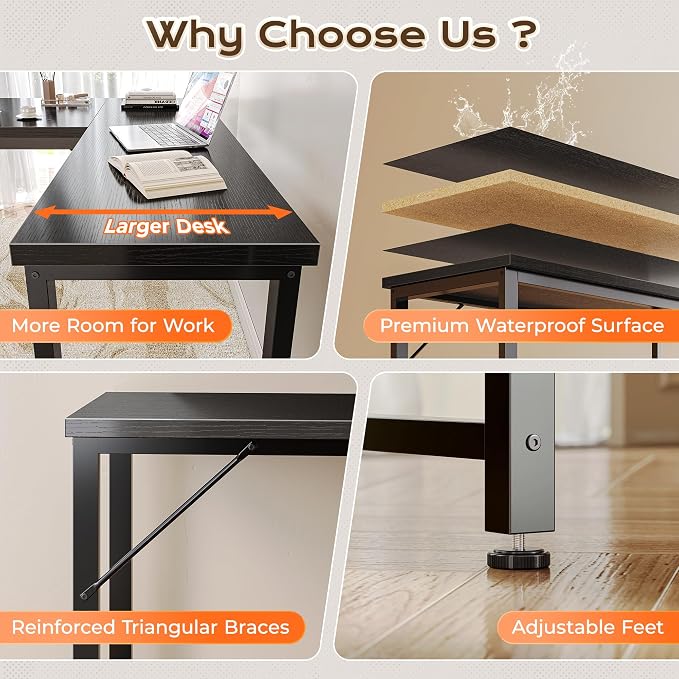 Huuger 55 Inch L Shaped Desk - Image 8