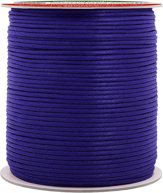 Mandala Crafts 2mm 109 Yards Dark Indigo Cotton Waxed Cord for Jewelry Making Bracelet Cord Waxed String - Beading String Thread Jewelry Cords for Necklaces String