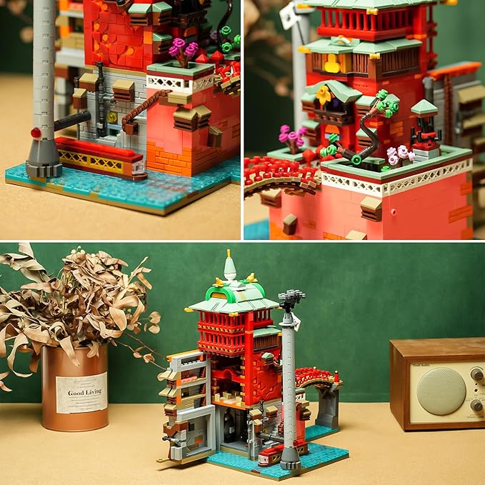 Flowers Japanese Castle House Building Kit Compatible with Lego Sets for adutls,Creator Architecture Building Model Set for Girls 8-14 Years Up Movie Lover 1826 pcs