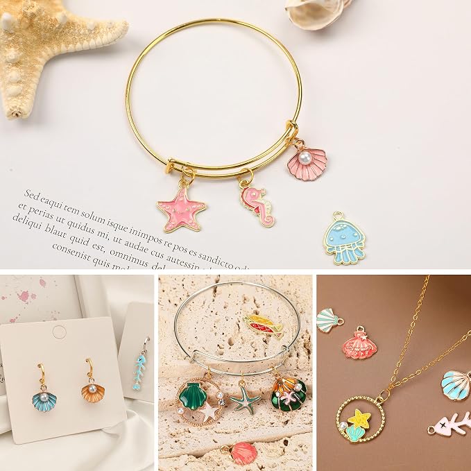 MARFOREVER 120 Pcs Ocean Themed Sea Charms - Image 6