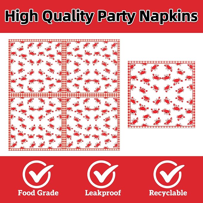 40Pcs Seafood Boil Party Supplies Plates and Napkins - Image 4