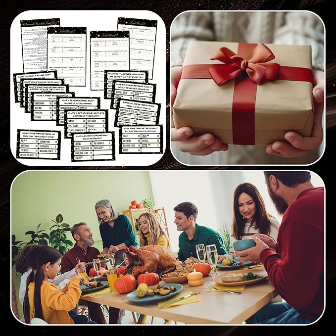 20 Pcs Retirement Friendly Feud Game Set Retirement Party Game Trivia Quiz with 18 Card 2 Buzzer for Adults Family Games Activities Party Supplies, Battery Not Included