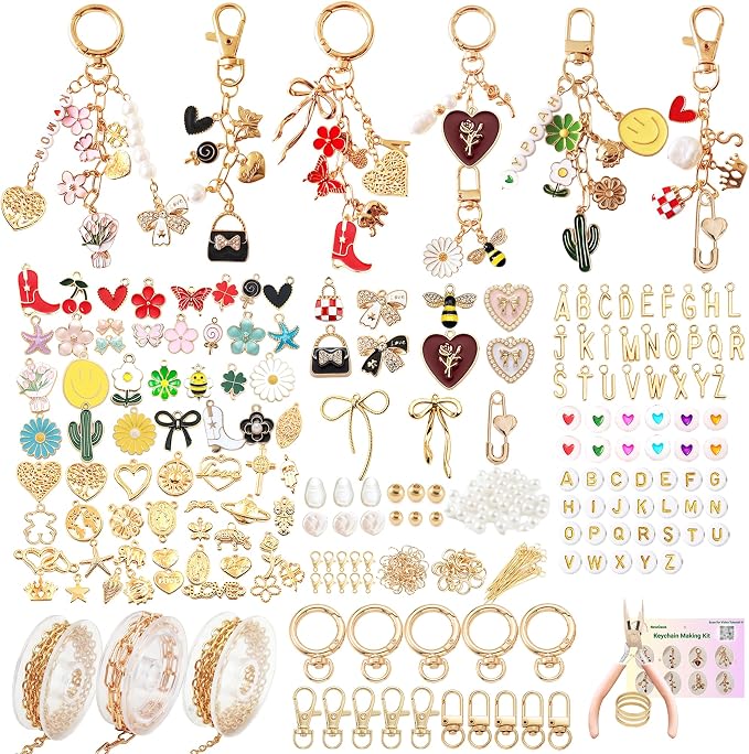 NewOasis 545Pcs Keychain Making Kit, Jewelry Making Supplies by Unknown