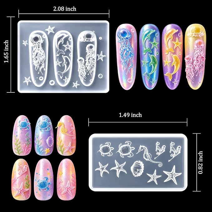 6pcs Ocean Silicone Nail Art Molds - Image 5