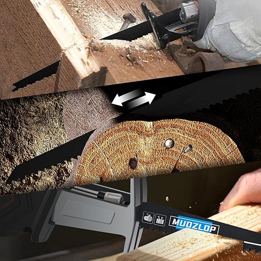 25 Pack 12 inch Reciprocating Saw Blades Set,6/12 TPI High Carbon Saw Blades, Woodcutting Saw Blades with Organizer Case (25, 6/12TPI/300mm)