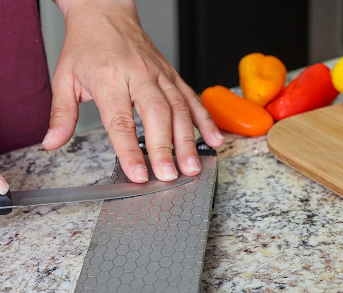 Heavy Duty Diamond Sharpening Stone Set, 2-Sided Fine 1000 Grit/Coarse 400 Grit Sharpening Plate, Fast & Efficient Knife Sharpener for Razor Sharp Knives and Chisels from Schaaf Tools