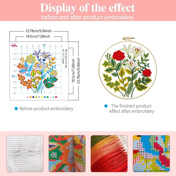 Zhenqing Rose and Lily Cross Stitch Kit - Image 3