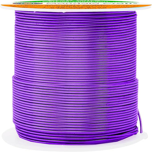 Mandala Crafts 22 Gauge Anodized Aluminum Craft Wire for Jewelry Making - 100 FT Colored Flexible Purple Wire - Bendable for Bonsai Armature Crafting Sculpting