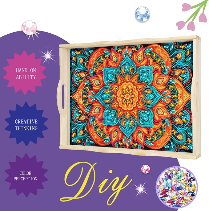 EWJRNSF Diamond Art Kits for Adults Wooden Serving Trays - Image 4