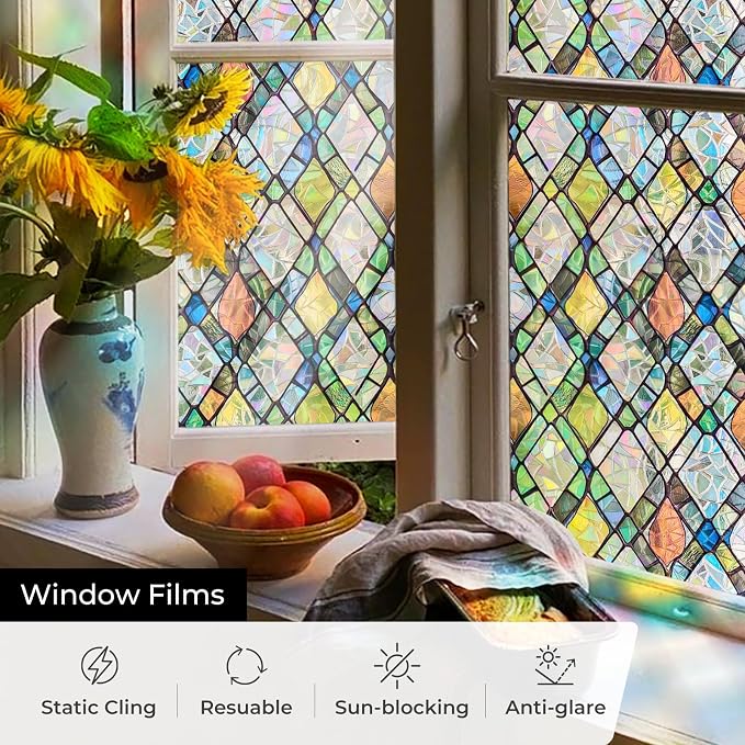 ADD.HERES Window Privacy Film, Stained Glass Decorative Static Cling, Removable - Image 5