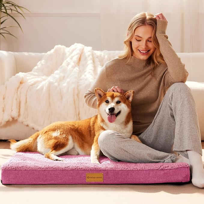 Patas Lague Orthopedic Dog Bed for Small Dogs 20''X15'', Soft Waterproof Egg - Image 2