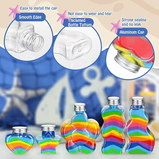 Havawish 20 Pcs Plastic Sand Art Bottles - Image 3