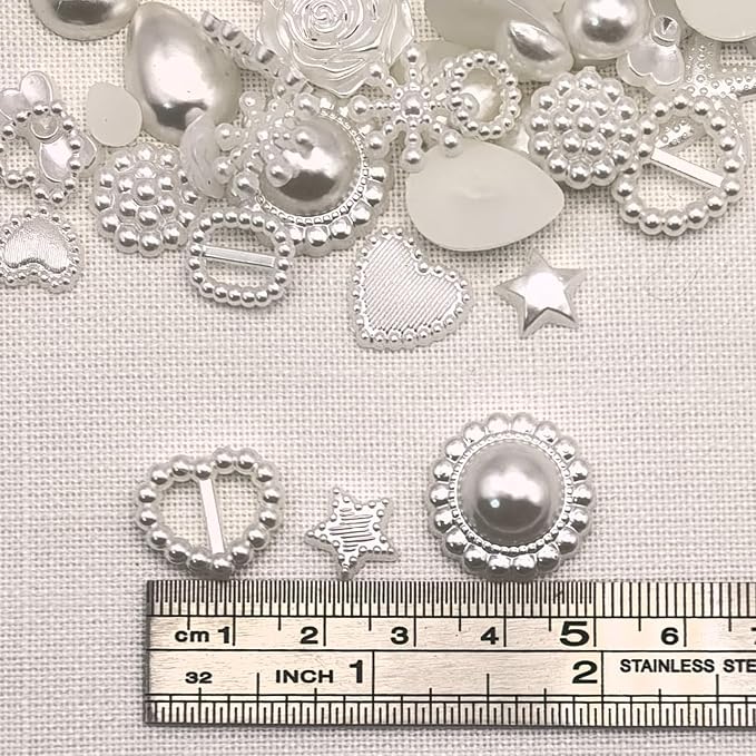 Chenkou Craft Random 100g/lot 4-20mm Half Round Imitation Pearls Seastar Bow - Image 2