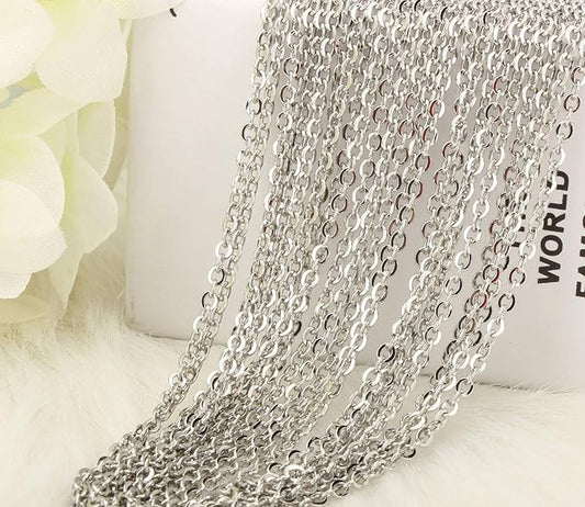 ALEXCRAFT Wholesale 12 PCS Genuine Stainless Steel Cable Chain Necklace Chains Bulk for Jewelry Making(18 Inch(1.5MM))