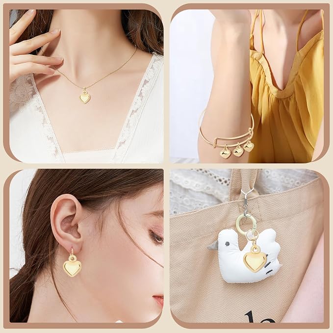 MARFOREVER 40 Pcs 18K Gold Heart Charms - Image 7