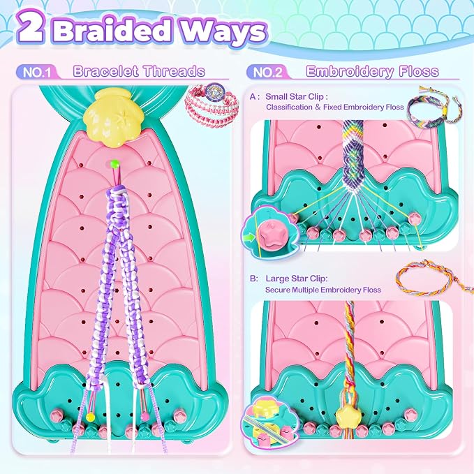 Euclidean Cube 2-in-1 Friendship Bracelet Making Kit, Arts and Crafts - Image 4