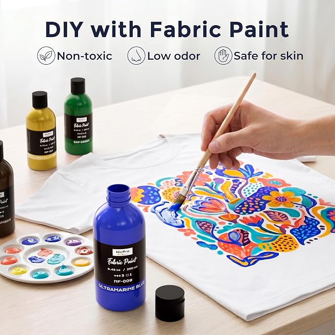 Nicpro Brown Fabric Paint, 8.45 oz Fabric Paint - Image 3