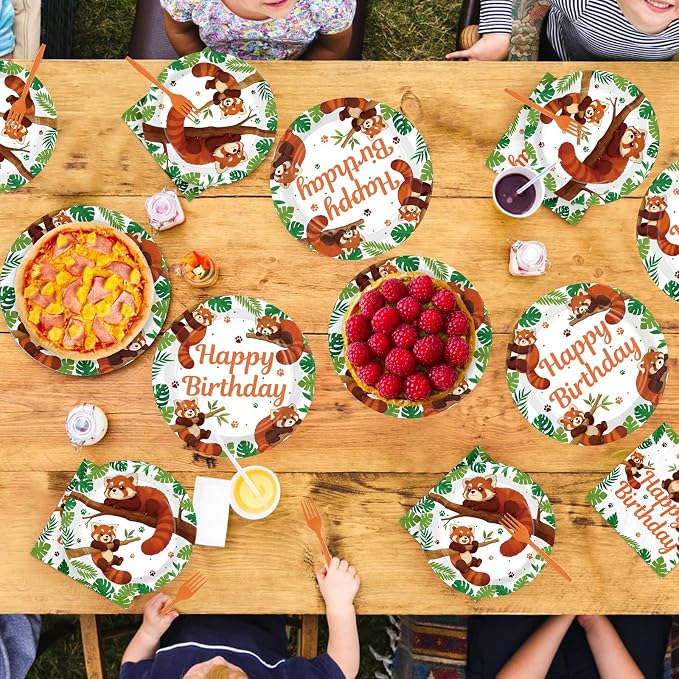 96Pcs Red Panda Birthday Party Decorations - Image 8