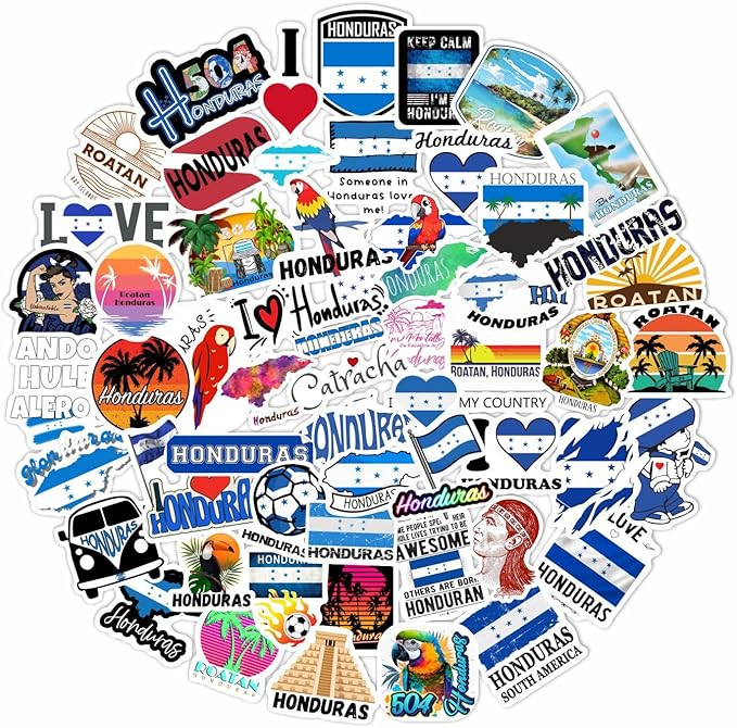BulbaCraft Honduras Stickers for Water Bottle and Laptop by BulbaCraft